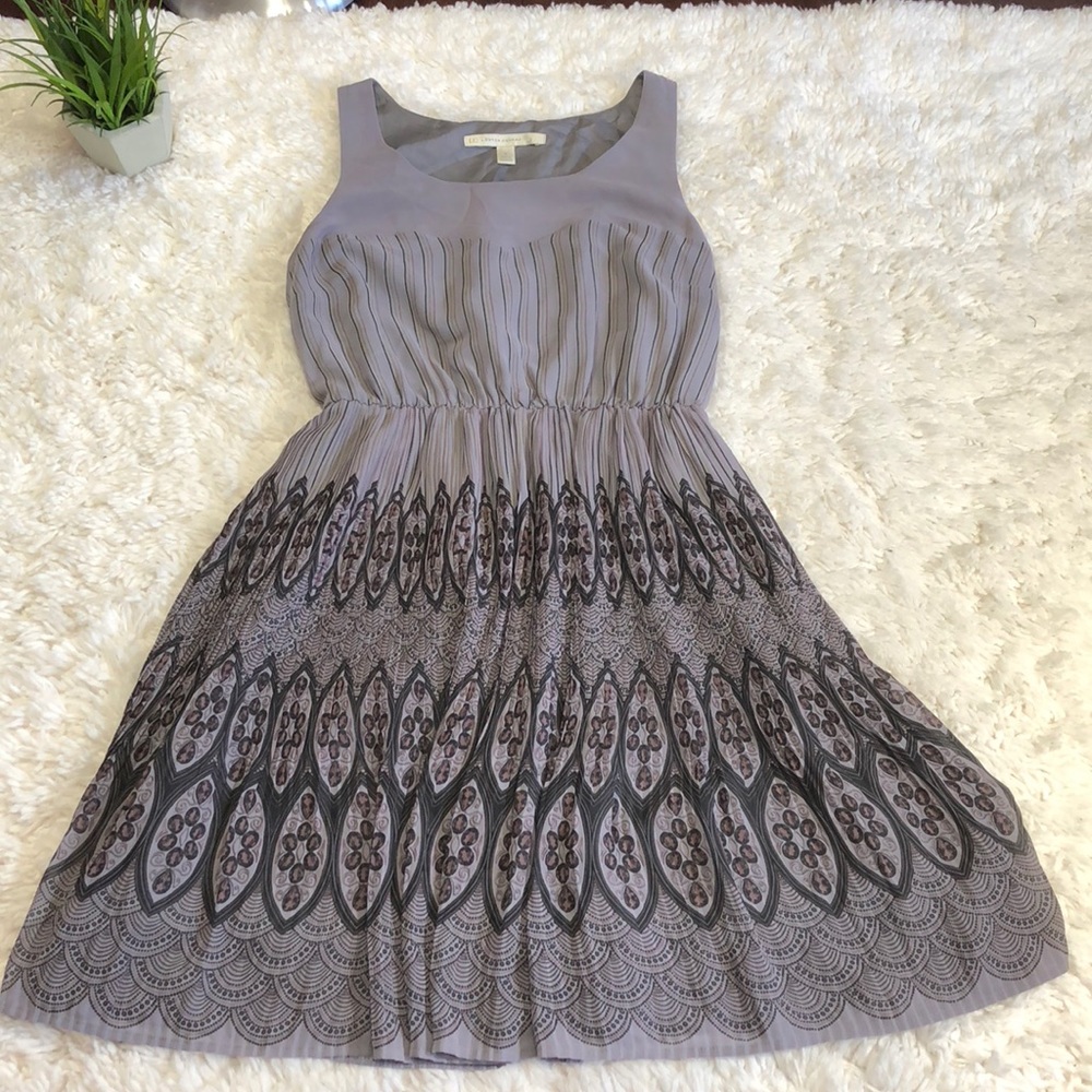 Lauren Conrad pleated dress with bohemian print
